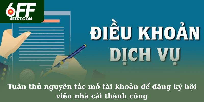 Tuân thủ nguyên tắc mở tài khoản để đăng ký hội viên nhà cái thành công